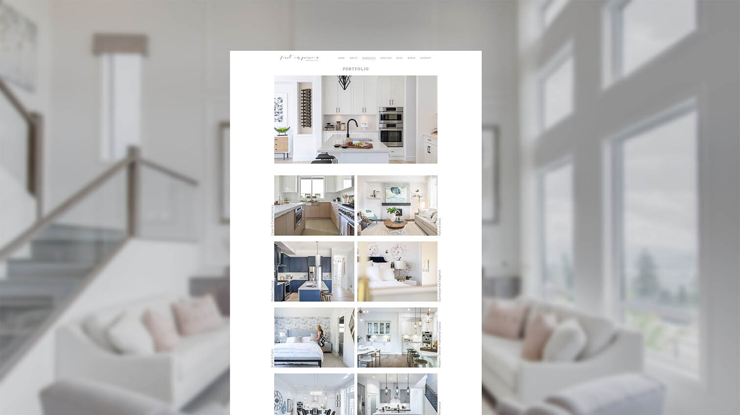 First Impressions website design layout, portfolio page - White Canvas Design