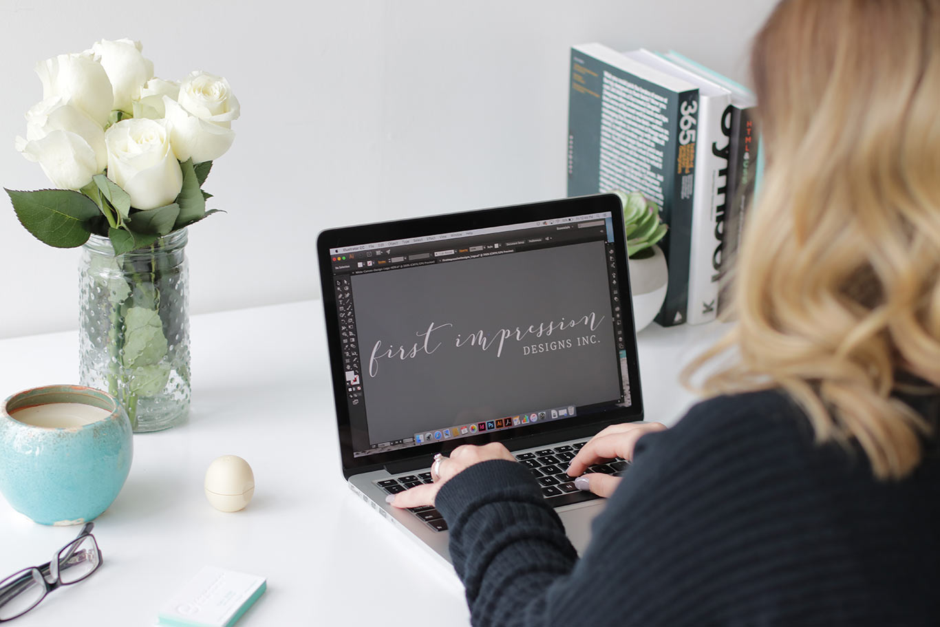 designing first impression logo - White Canvas Design