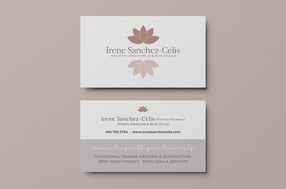 Irene Sanchez-Celis business card design - White Canvas Design
