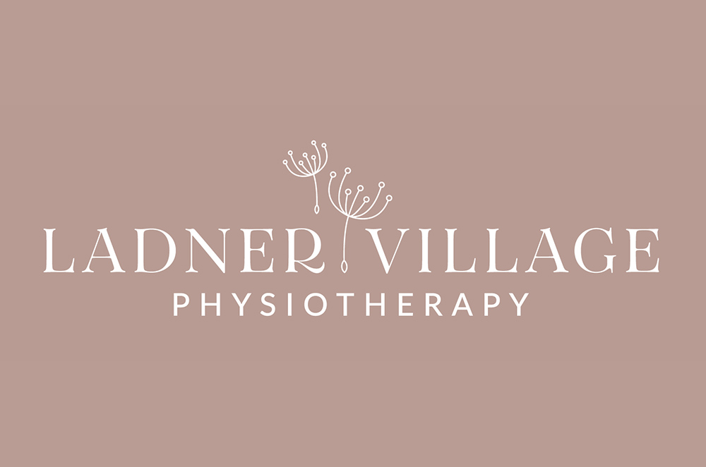 Ladner village physiotherapy logo on pink background - White Canvas Design