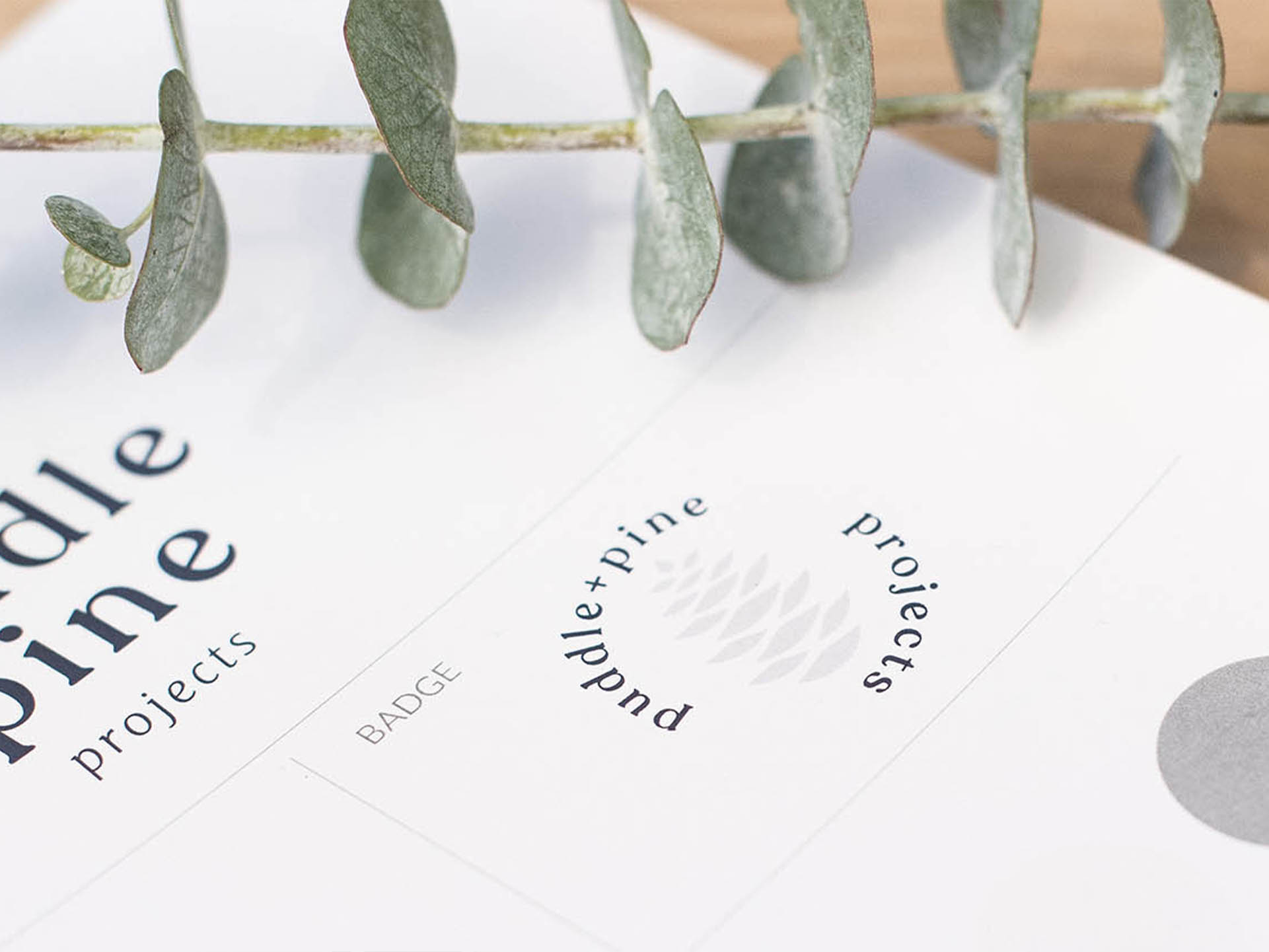 Pine + Puddle badge design - White Canvas Design
