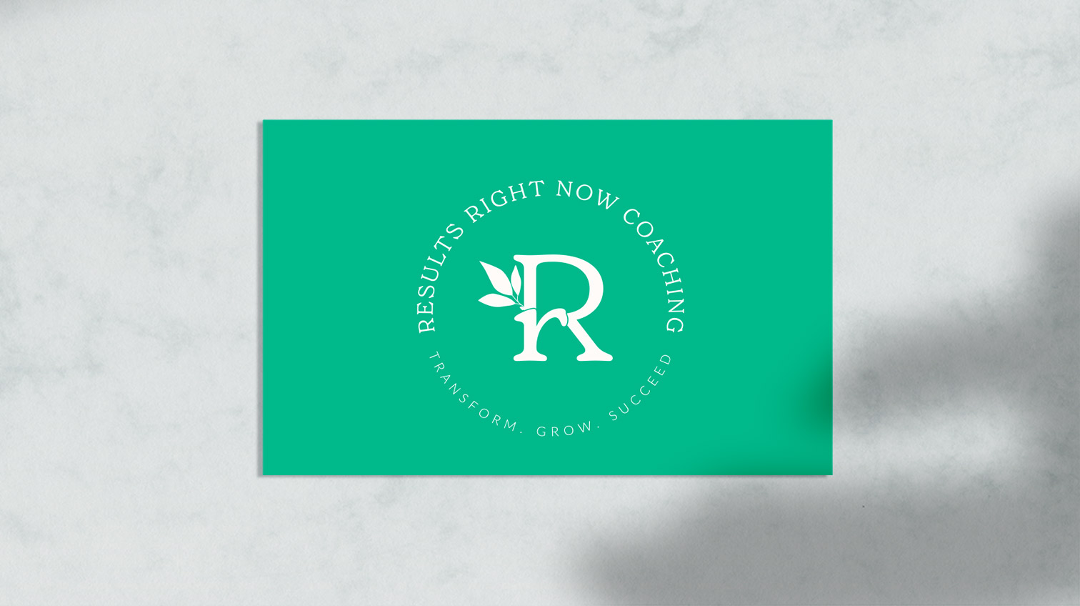 RRN Coaching business card green - White Canvas Design