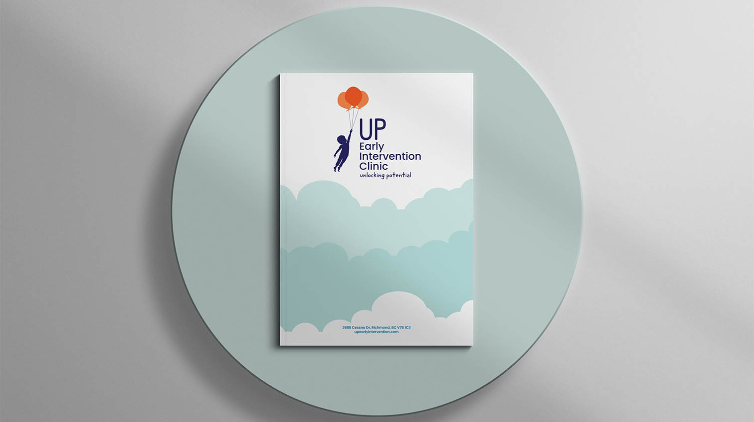white canvas design portfolio branding UP early intervention brochure