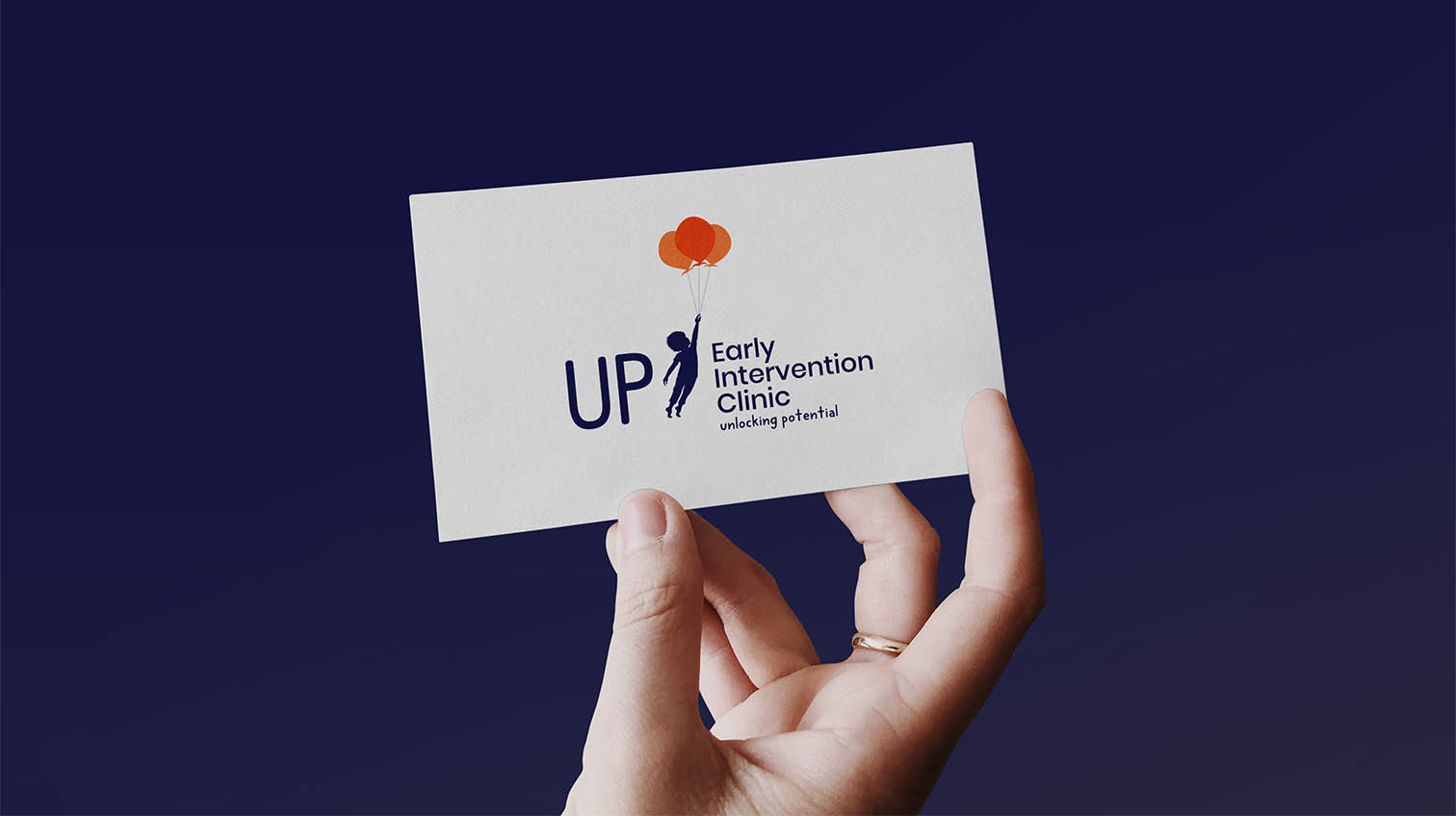 white canvas design portfolio branding UP early intervention business card