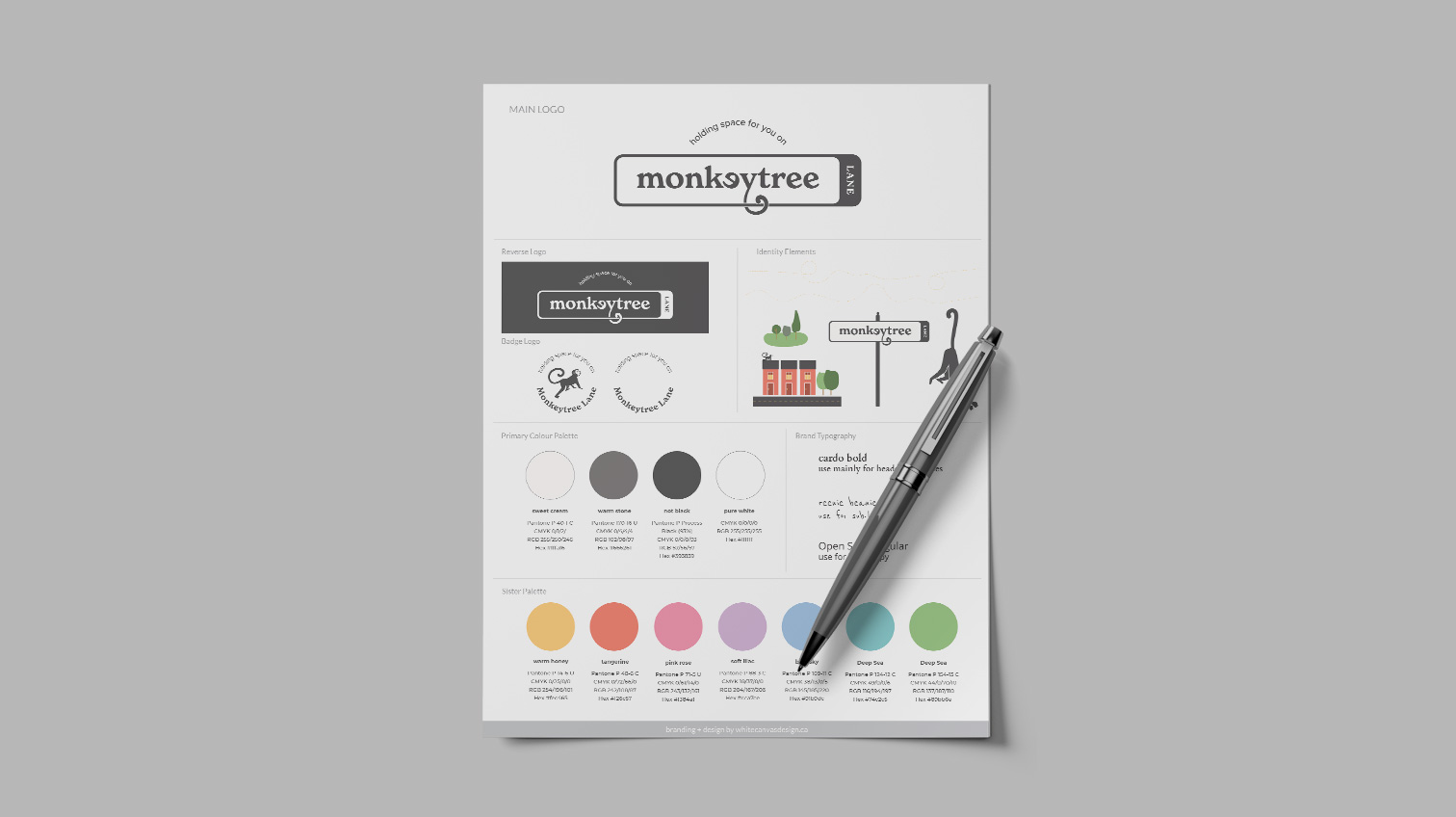white canvas design portfolio branding monkeytree lane stylesheet gray