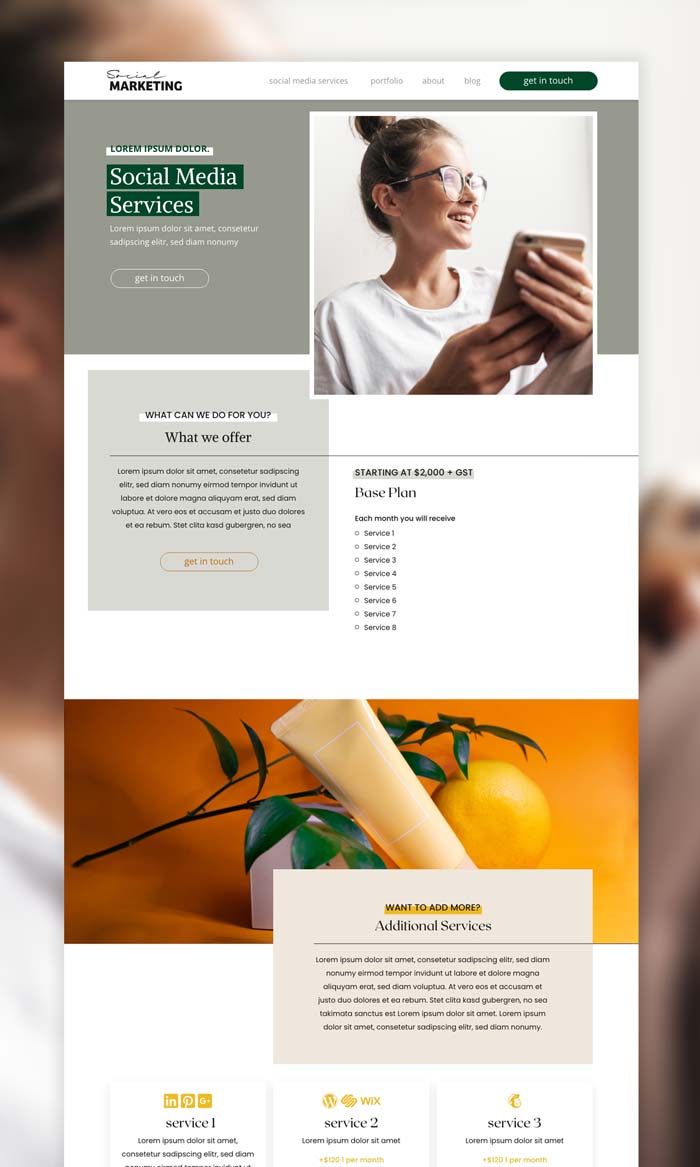 white canvas designed themes marketing theme services page screenshot