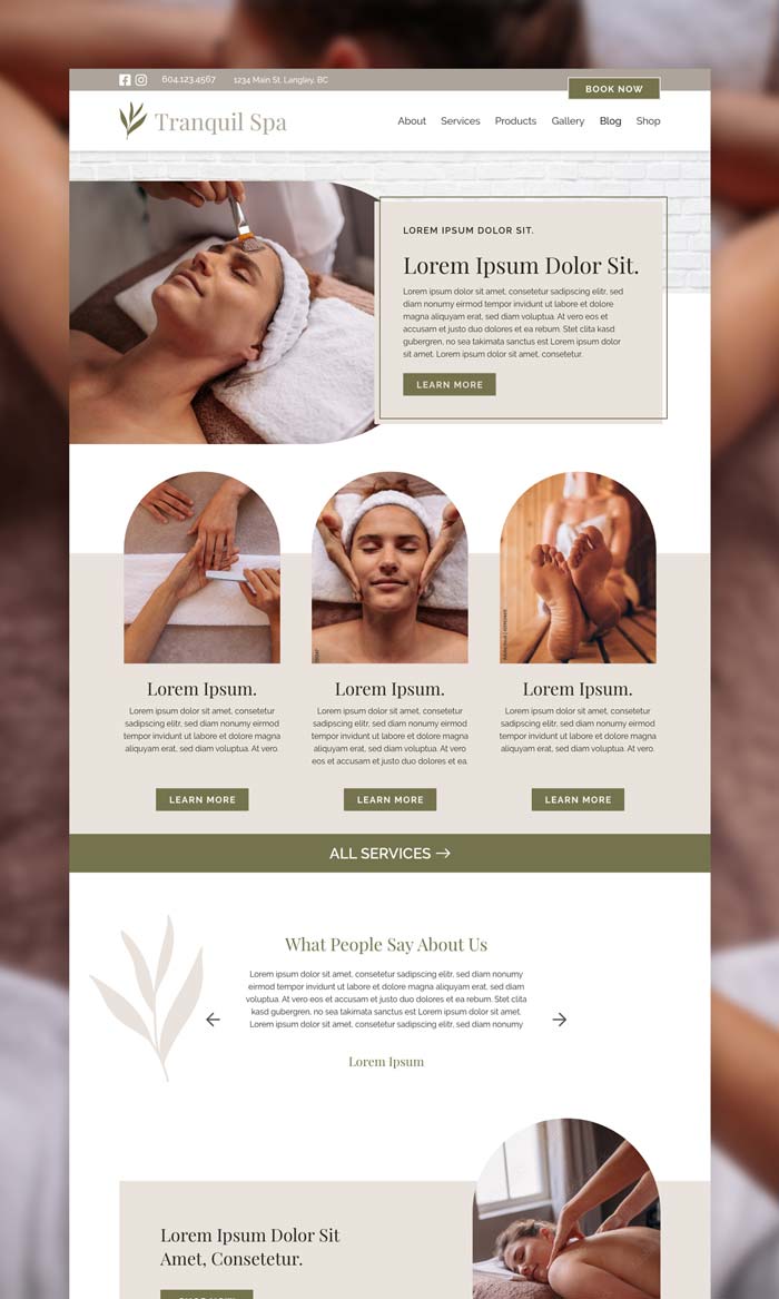 white canvas designed themes spa theme home page screenshot
