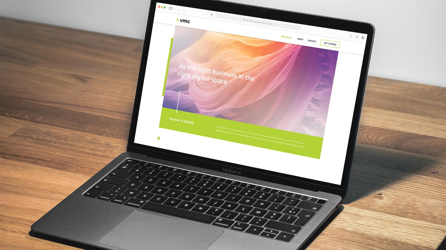 VMC website laptop view – by White Canvas Design