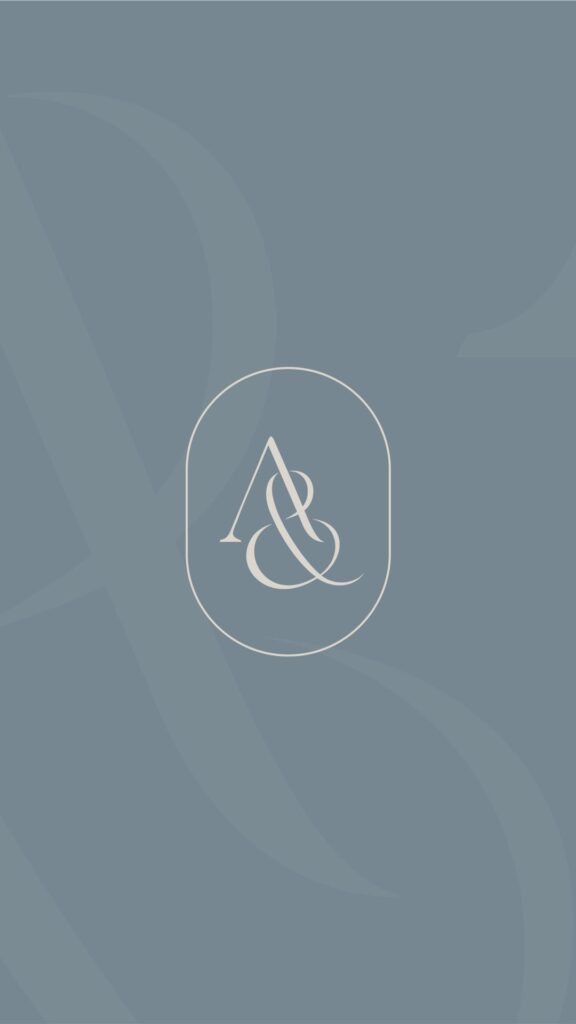 Albert and Co branding logomark on a grey-blue background