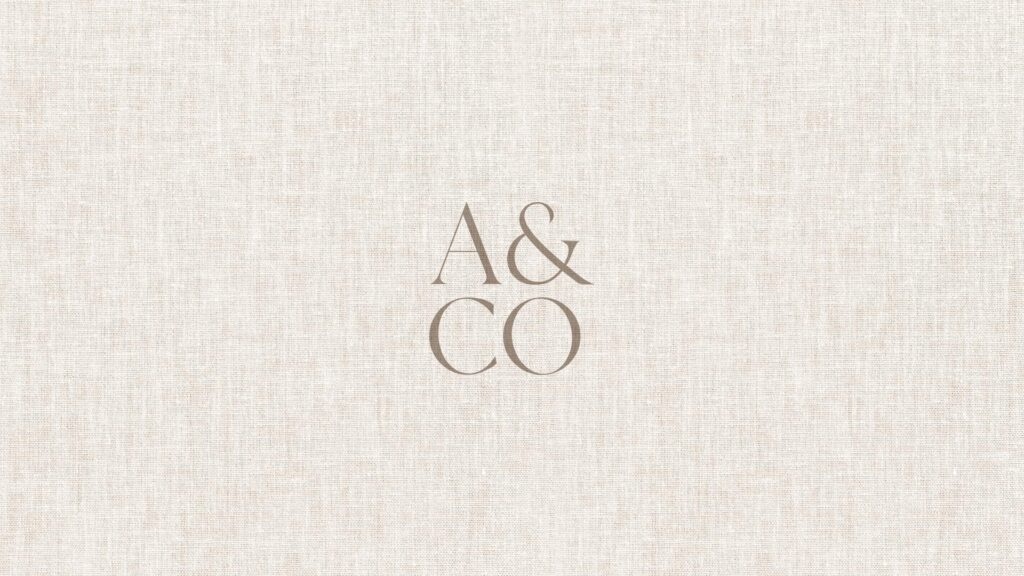 Albert and Co branded logo on a textured background