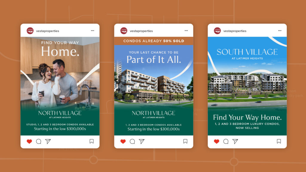 Vesta latimer heights set of social posts mocked up