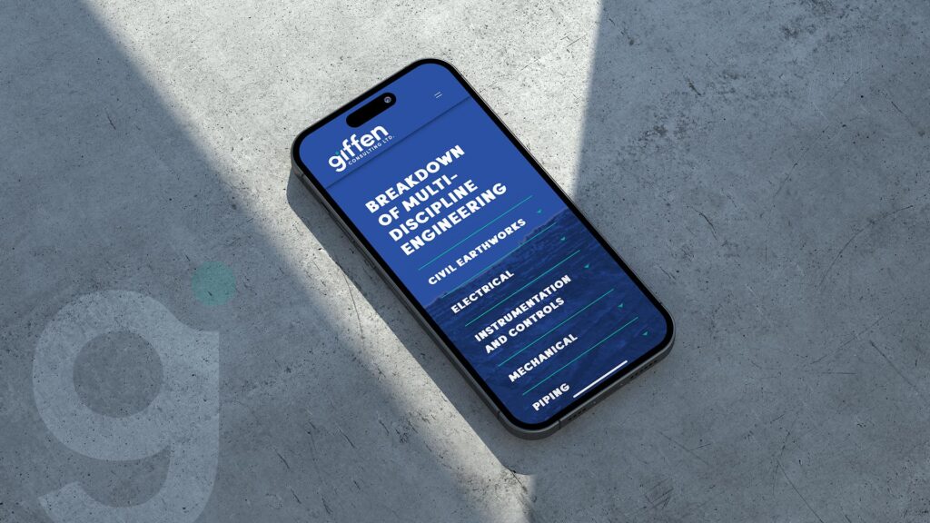 giffen mobile wordpress website displayed on a mobile device