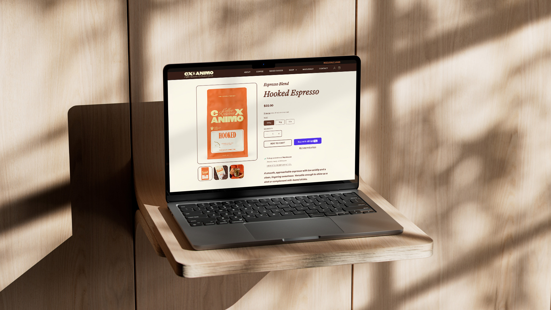 Shopify Webistes Ex Animo Product page